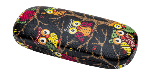 GrandOptical BL90 pouzdro na brýle hnědé se sovami